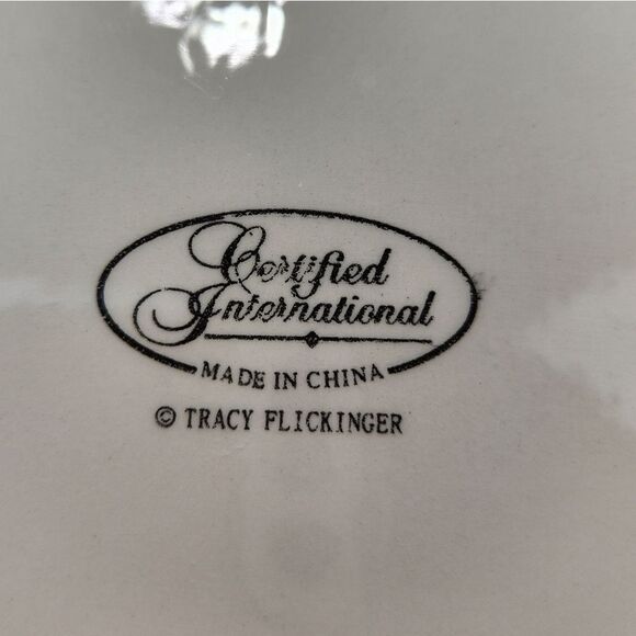 🩵Fat Chef Holiday Green "Tis the Season" Square Salad/Dessert Plates Set of 4 - Picture 8 of 13